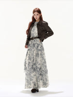 Vintage Suede Collared Cropped Jacket