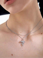 Geometric Cross Layered Necklace