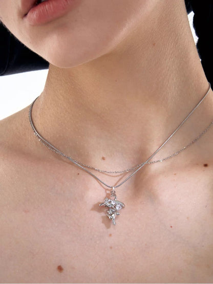 Geometric Cross Layered Necklace