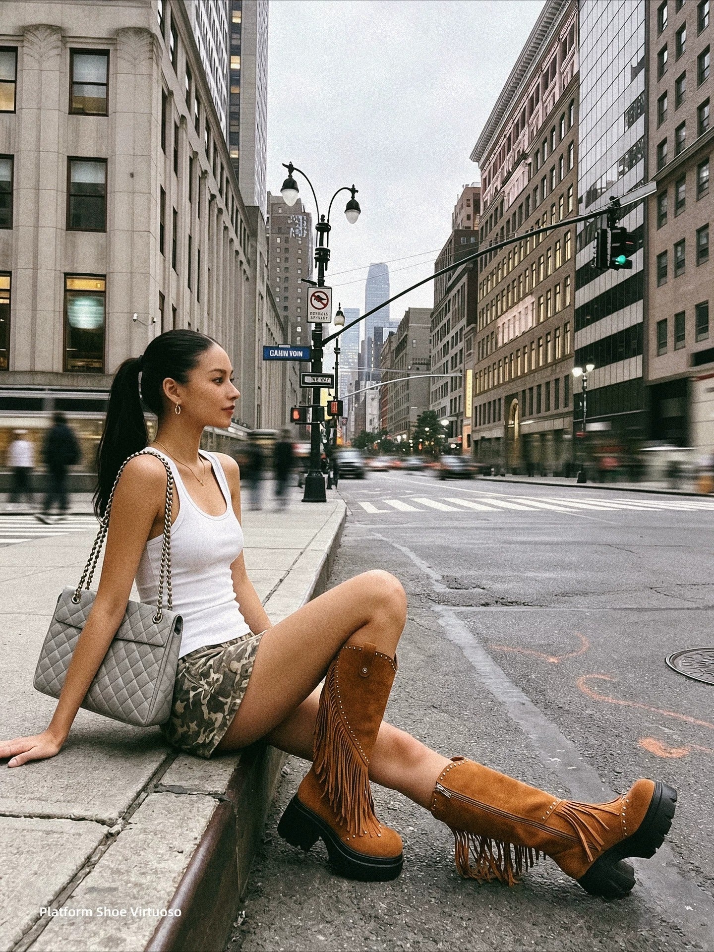 Studded Fringe Cowboy Boots