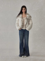 Contrast Fur Collar Puffer Jacket