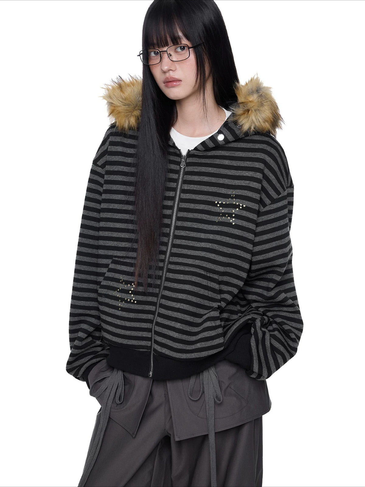 Devil Ear Stripe Hoodie