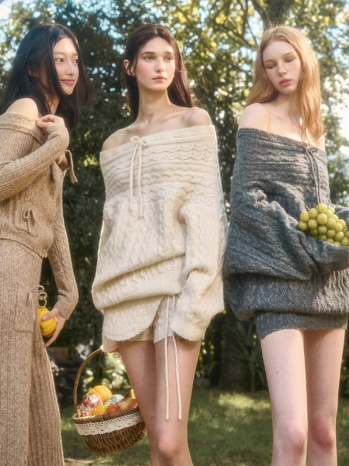 Little Deer Wool Cloud Knit Sweater &amp; Skirt/Shorts Set