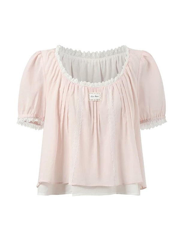 Square Neck Lace Crop Top