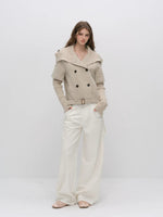 Faux-layered Cape Knit Jacket