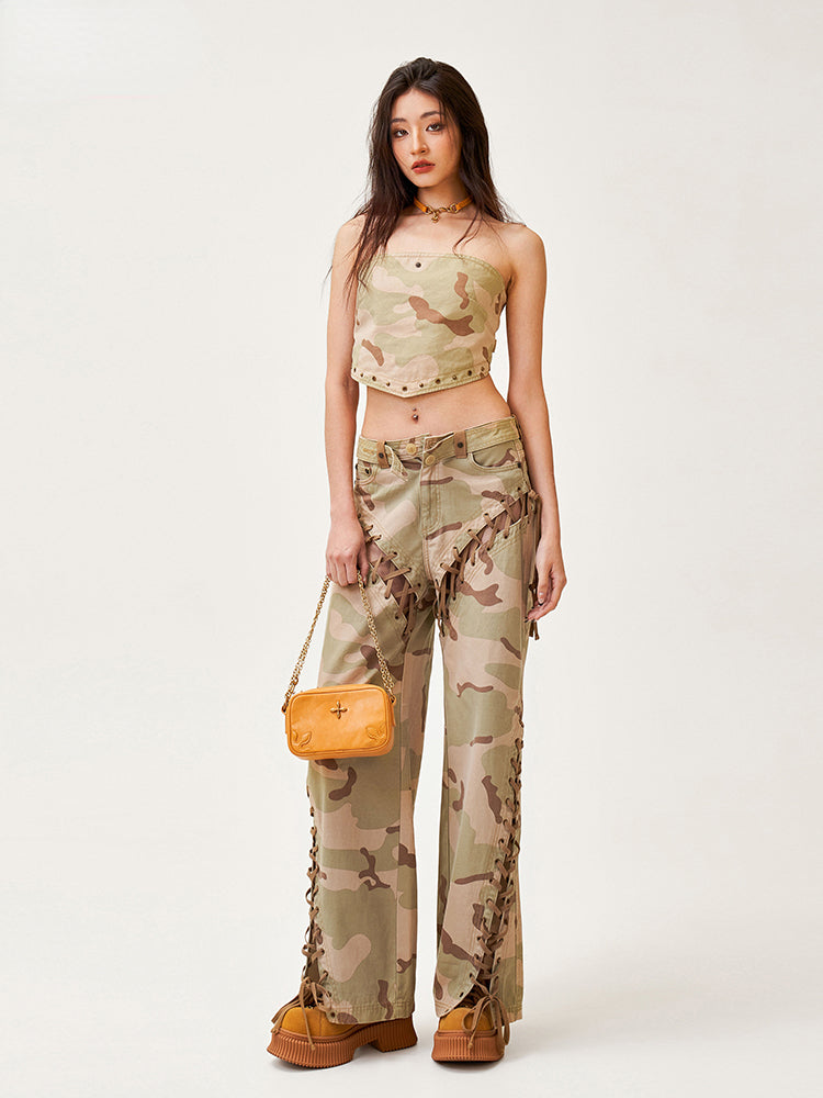 Ancient Myth Ink-splattered Drawstring Work Pants