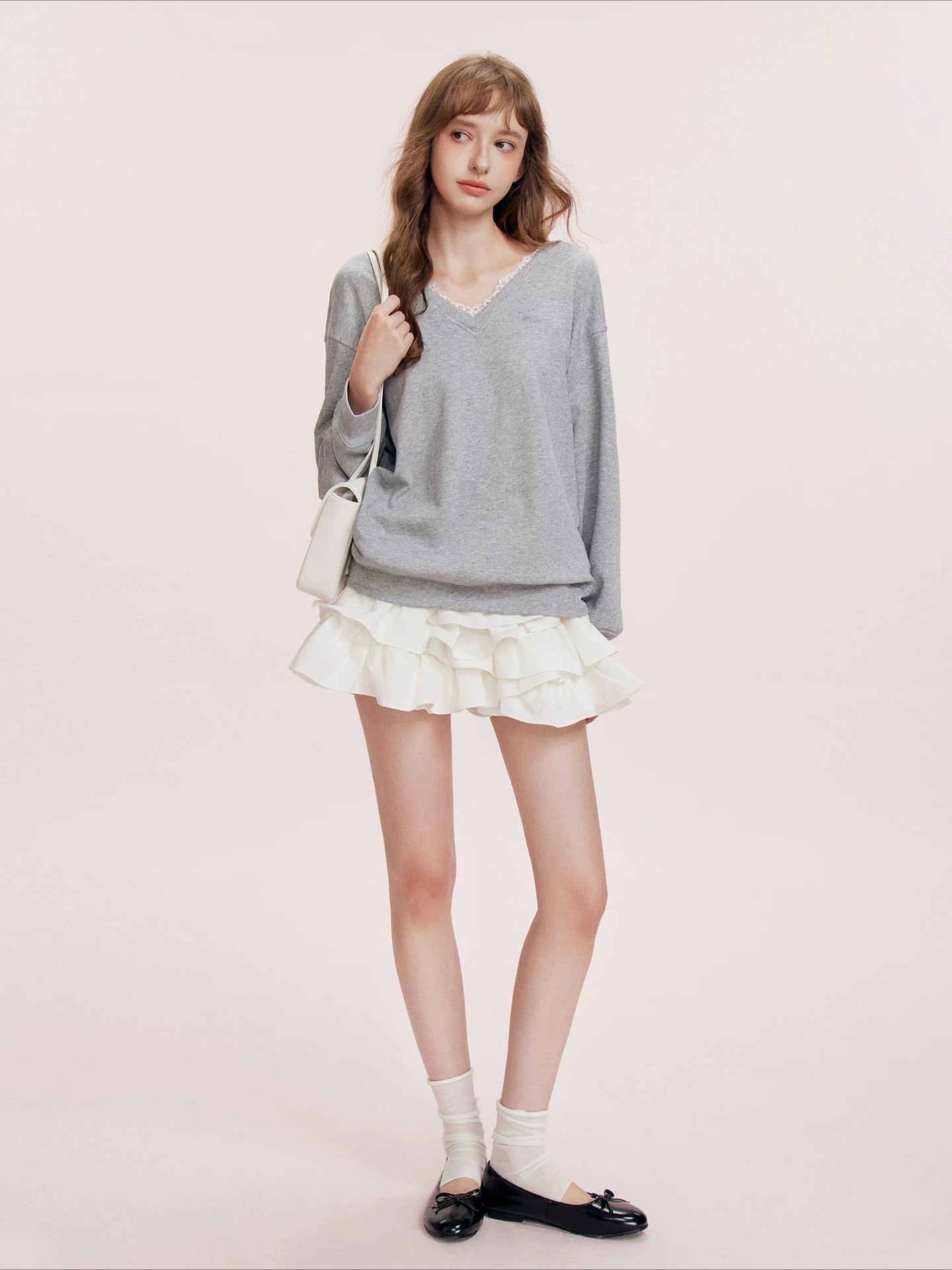 Lace Bow Sweatshirt