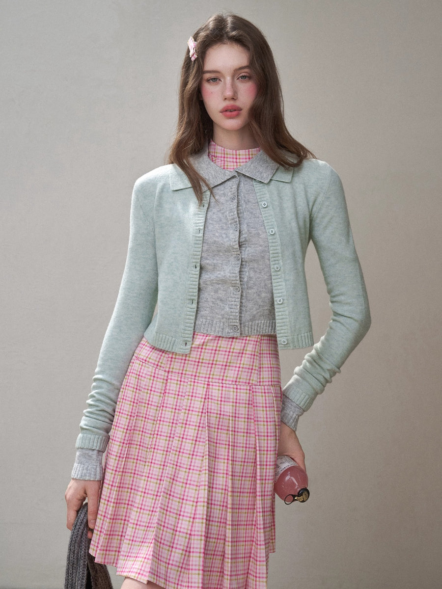 Silky Wool Cropped Cardigan