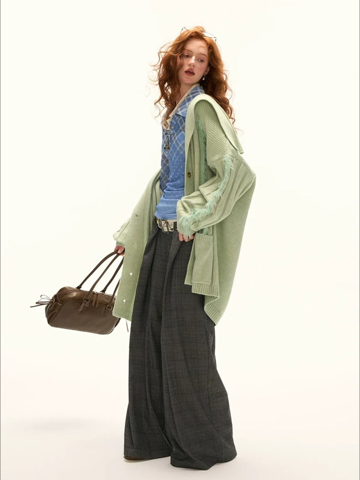 Double Waist Straight Leg Trousers