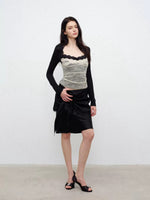 Lace Color Block Long Sleeve