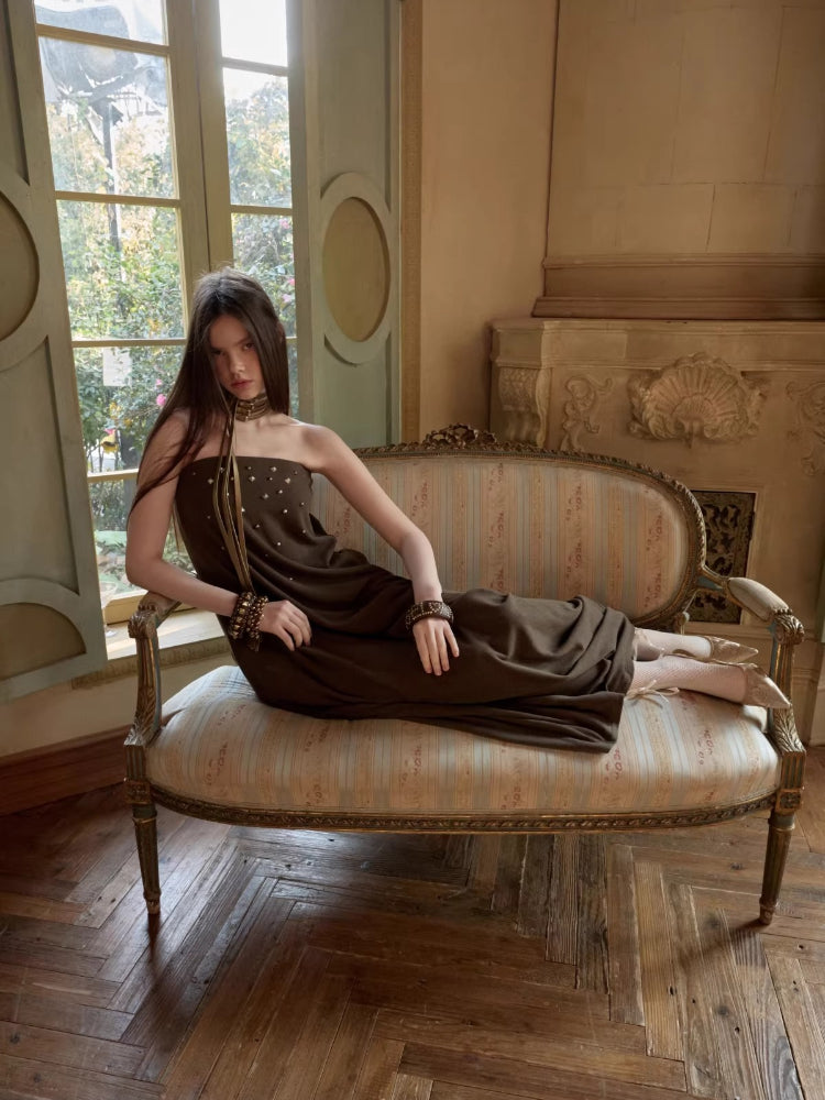 Studded Bustier Maxi Dress