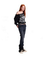 Rhinestone Print Hoodie