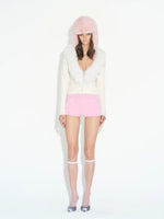 Fur Collar Zip Knit Jacket