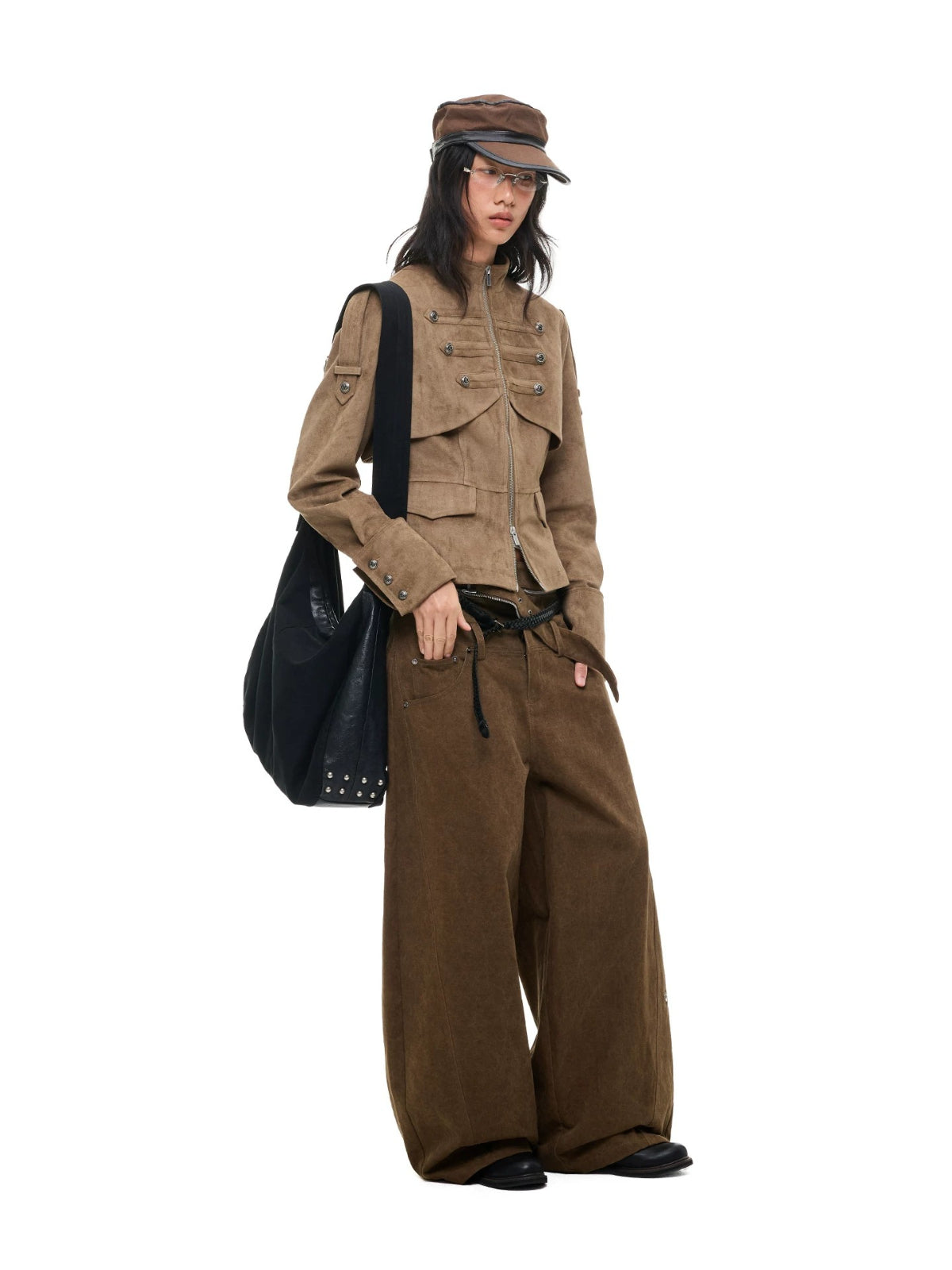 Vintage Suede Stand Collar Jacket