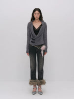 Vintage Washed Cotton Flare Jeans