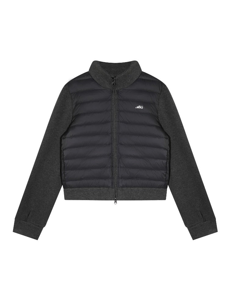 Stand-Collar Quilted Down Jacket Set