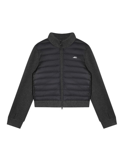 Stand-Collar Quilted Down Jacket Set