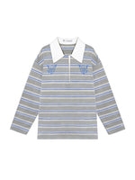 Striped Embroidered Polo Tee