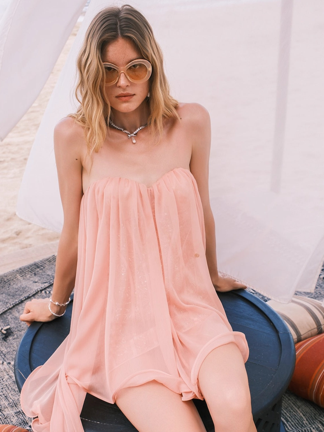 Thiri Chiffon Flowing Ribbons Dress