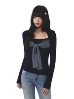 Bow Knit Layered Tee