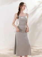 Gray Daisy Strap Knit Dress