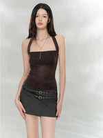 Asymmetric Belt Mini Skirt