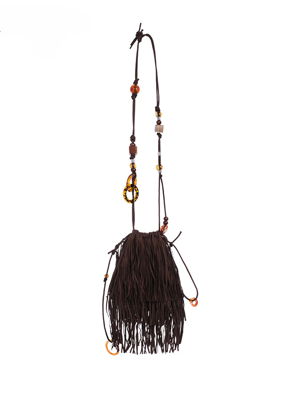 Fringe Bead Crossbody Shoulder Bag