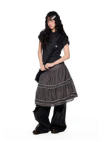 Ruffle Layered Midi Skirt