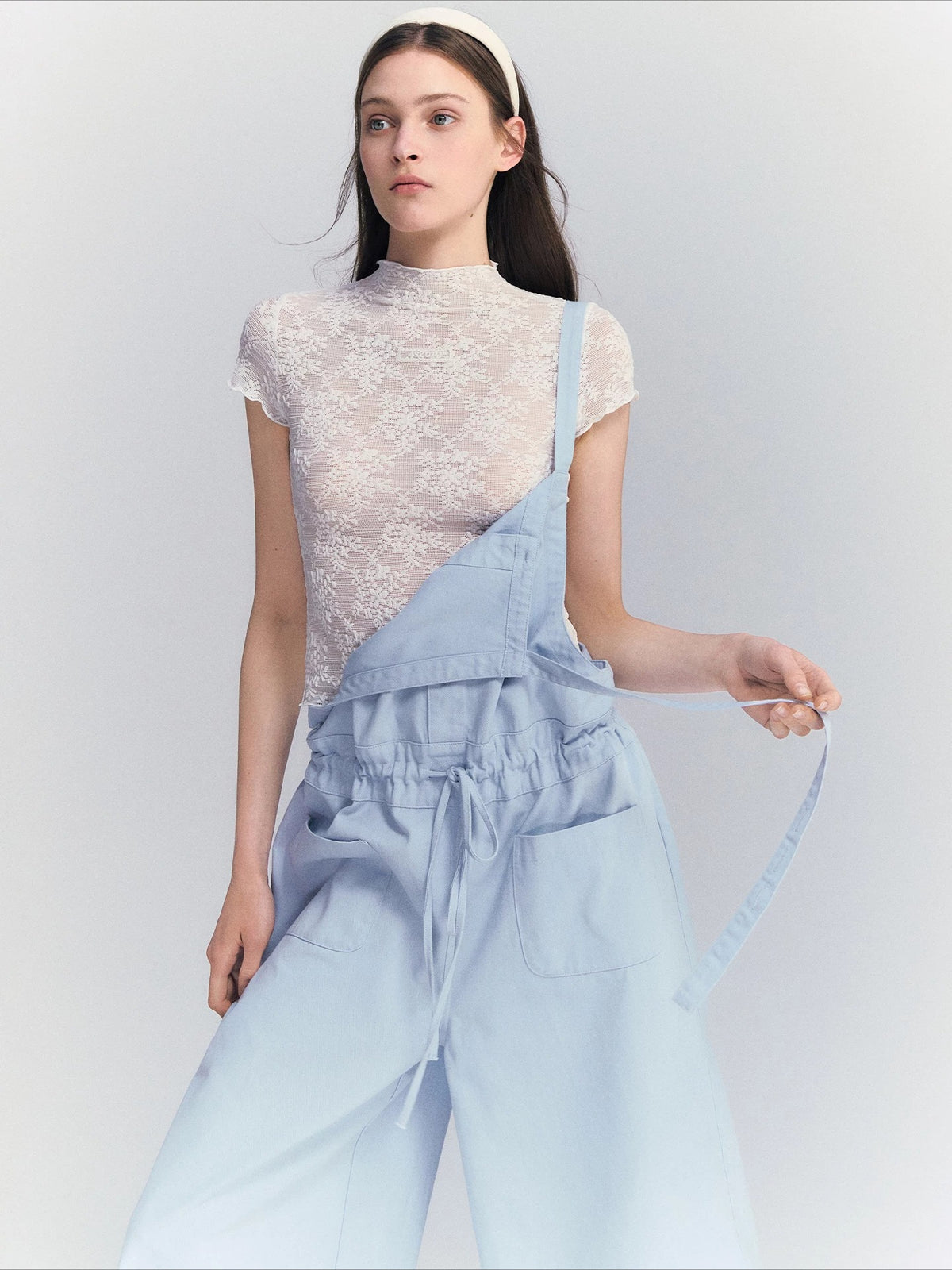 Mock Neck Lace Tee