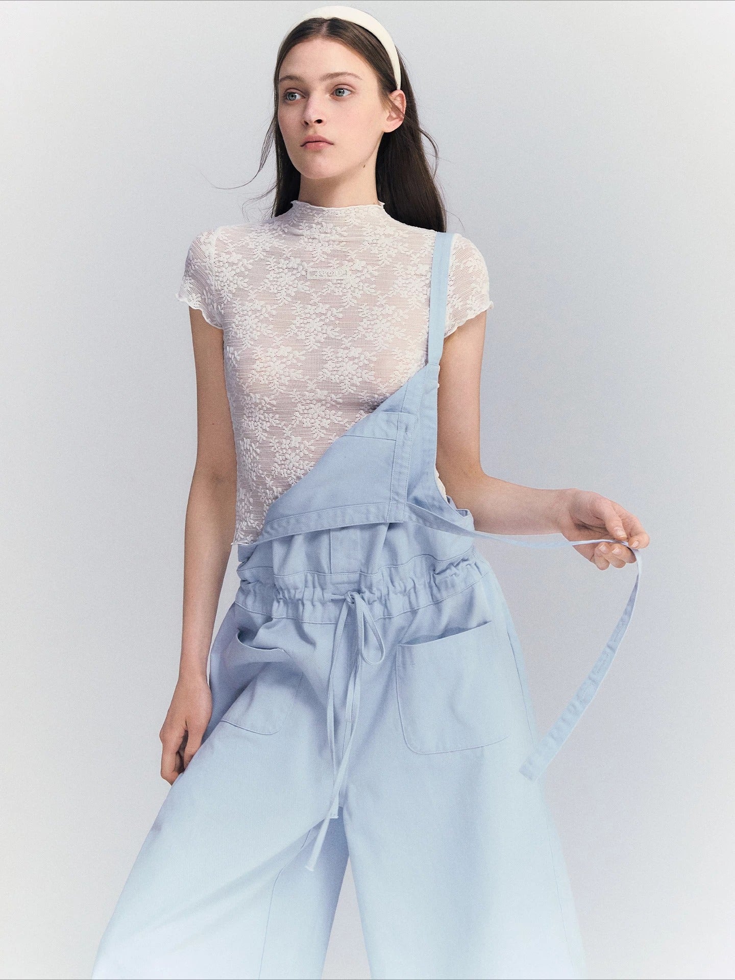 Mock Neck Lace Tee