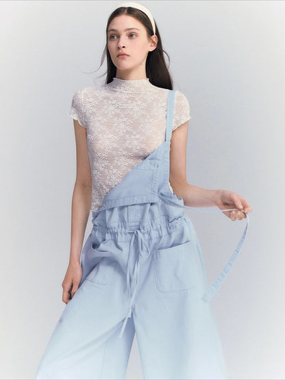 Mock Neck Lace Tee