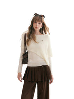 Asymmetric Cape Knit Top