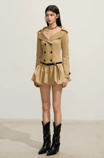 Trench-Style Double-Breasted Dress