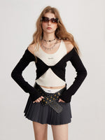 Contrast Layered Knit Top