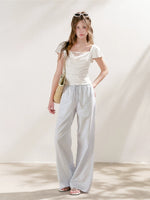 Lace Drape Neck Tee