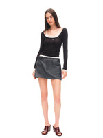 Wool Fold - structure Low-waist Pencil Skirt