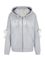 Heart Cutout Hoodie Jacket