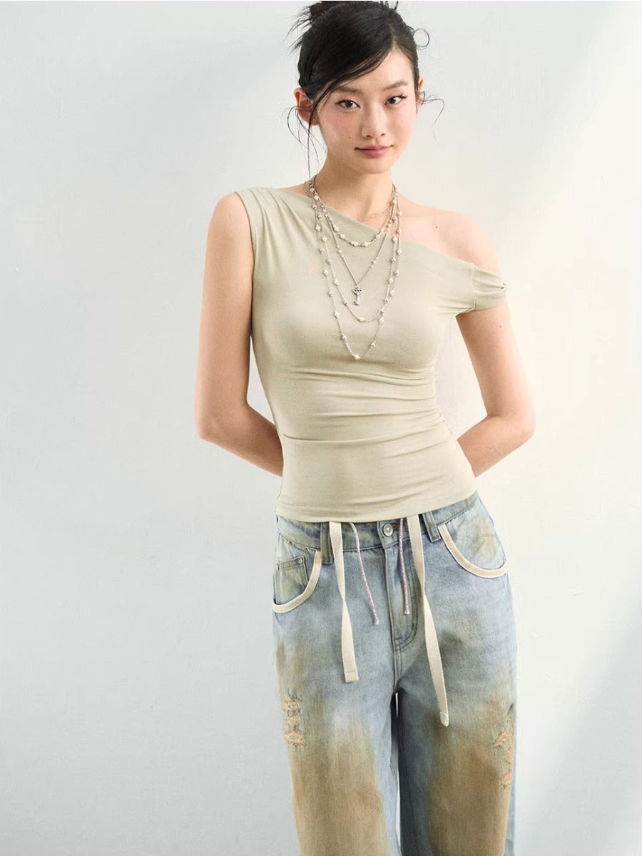 Asymmetric Lace Top