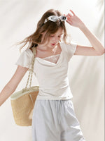 Lace Drape Neck Tee