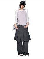 Pleated Skirt Flare Pants