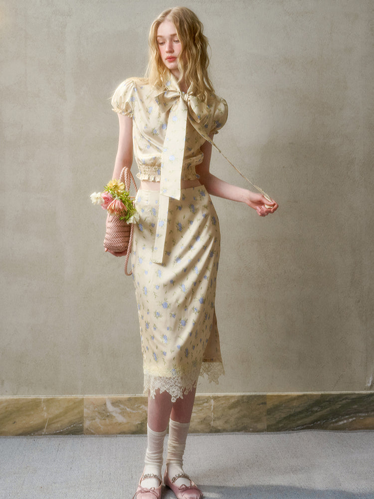 Lazy Shirt Lace Dress Set
