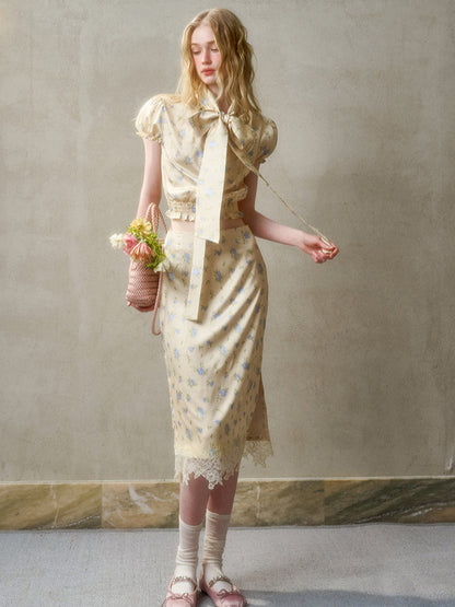 Lazy Shirt Lace Dress Set