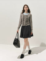 Ruffle Trim Vintage Knit Sweater