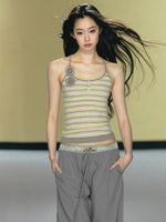 Camellia Stripe Halter Tank