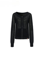 Knitted Floral Convertible Hollow-out Coat