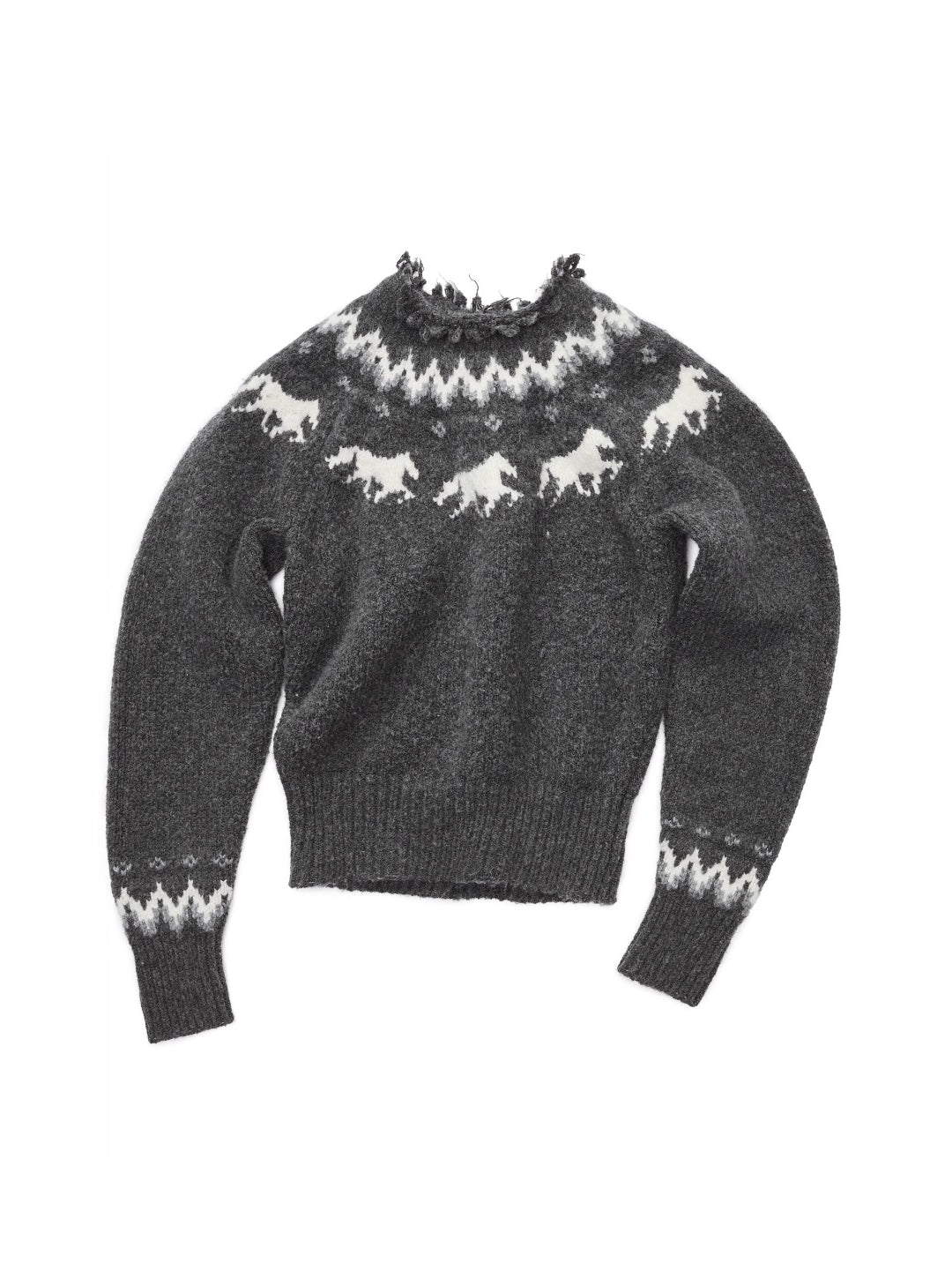 Fair Isle Pony Jacquard Chunky Knit Sweater