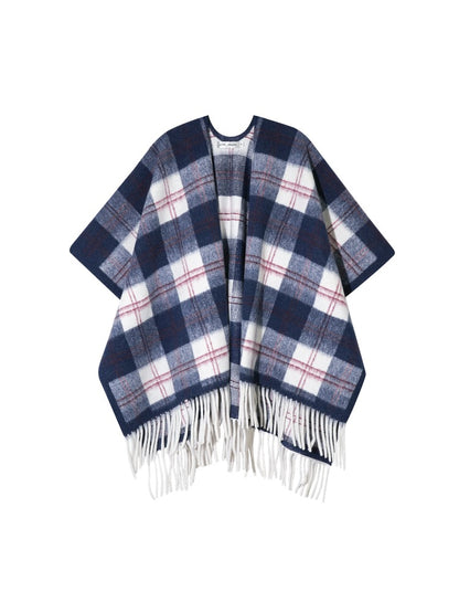 Vintage Plaid Tassel Scarf