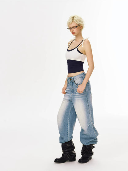 Two-Tone Layered Strap Tank Set