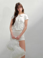 Floral Doll Collar T-shirt &Shorts Set