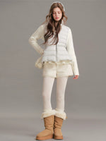 Drawstring Waist Hooded Down Vest
